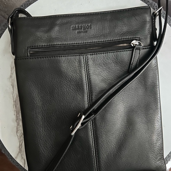 Margot Black Leather Crossbody Bag